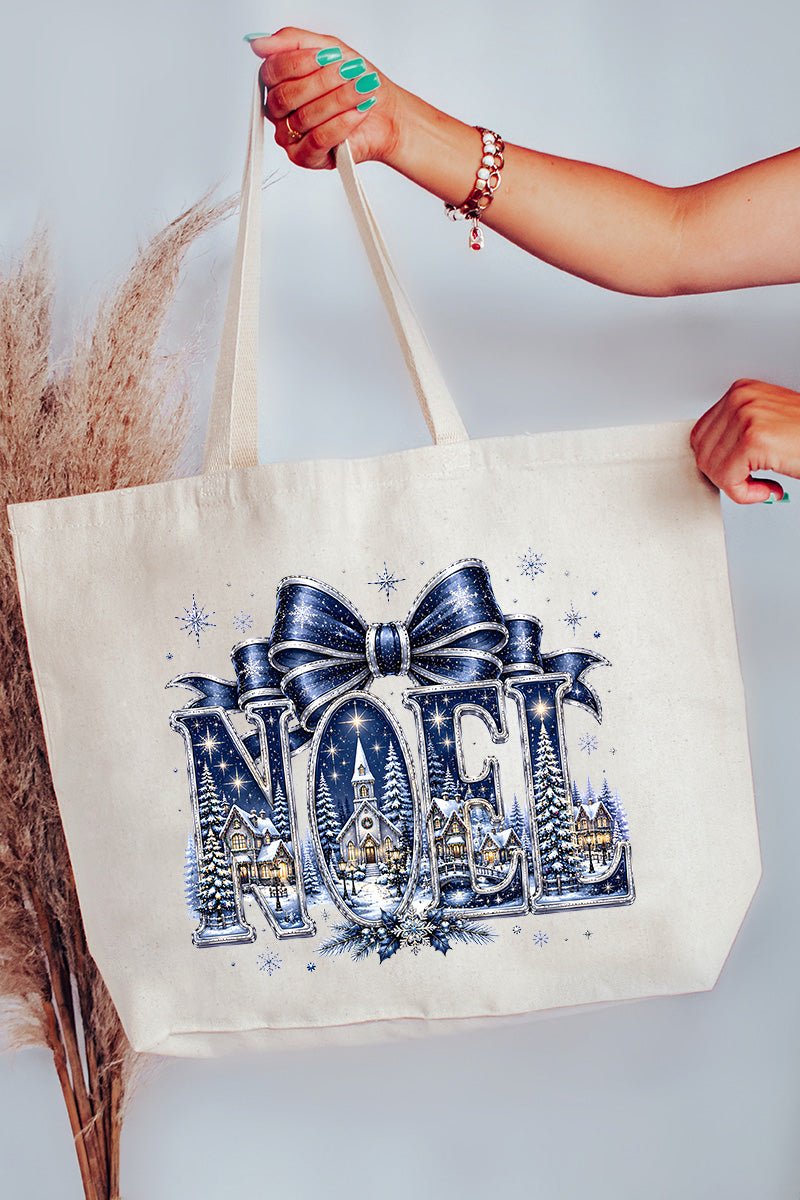 Starlit Noel Village Canvas Jumbo Tote - Wholesale Accessory Market