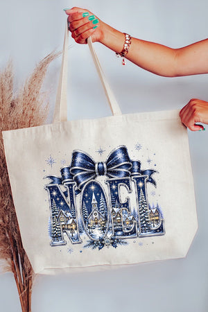 Starlit Noel Village Canvas Jumbo Tote - Wholesale Accessory Market