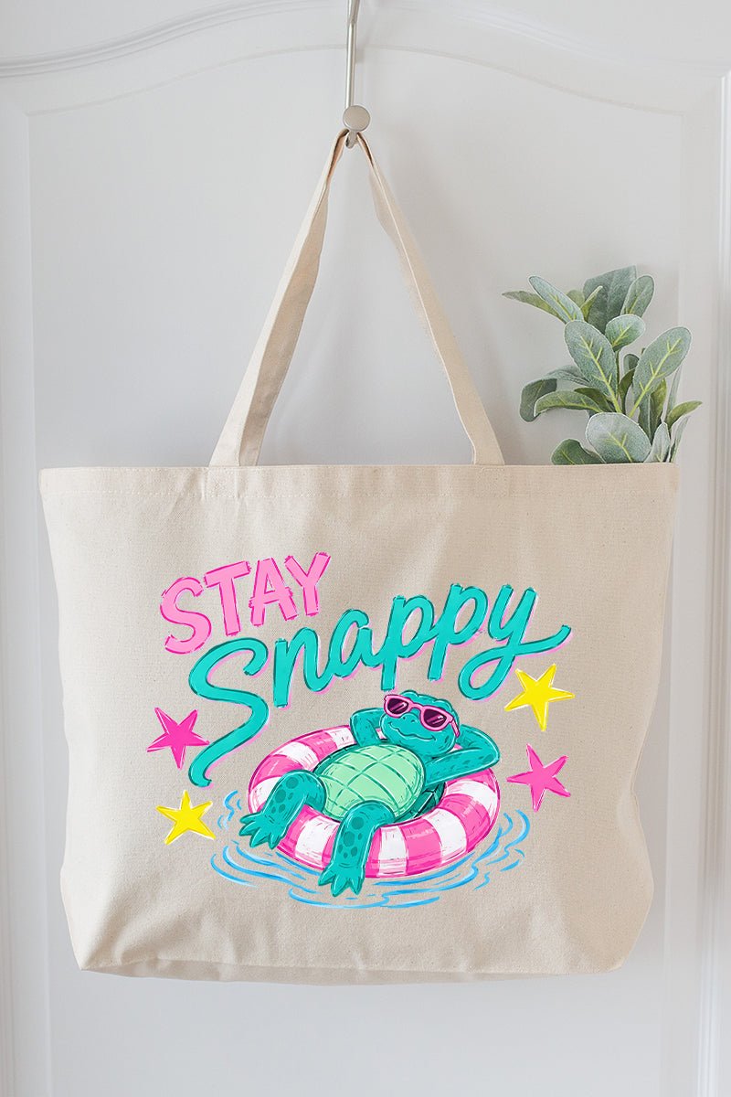 Stay Snappy Canvas Jumbo Tote - Wholesale Accessory Market