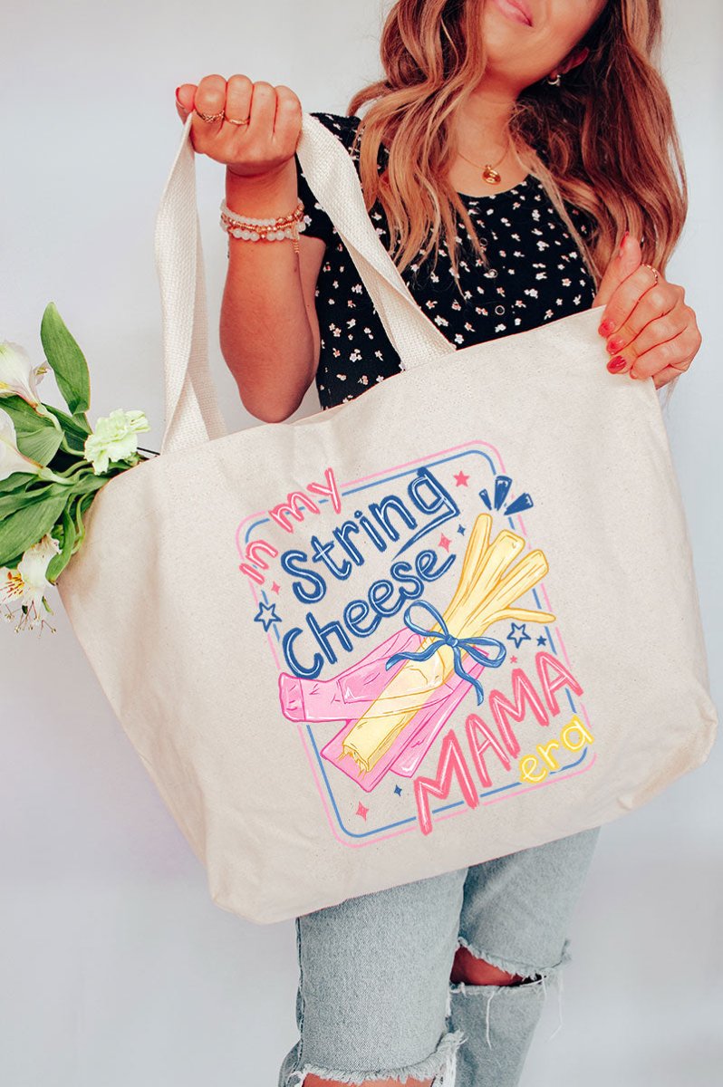 String Cheese Mama Canvas Jumbo Tote - Wholesale Accessory Market