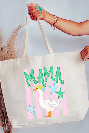 Striped Stars Mama Goose Canvas Jumbo Tote - Wholesale Accessory Market