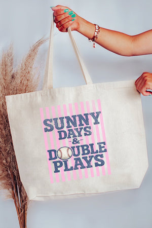 Sunny Days & Double Plays Canvas Jumbo Tote - Wholesale Accessory Market