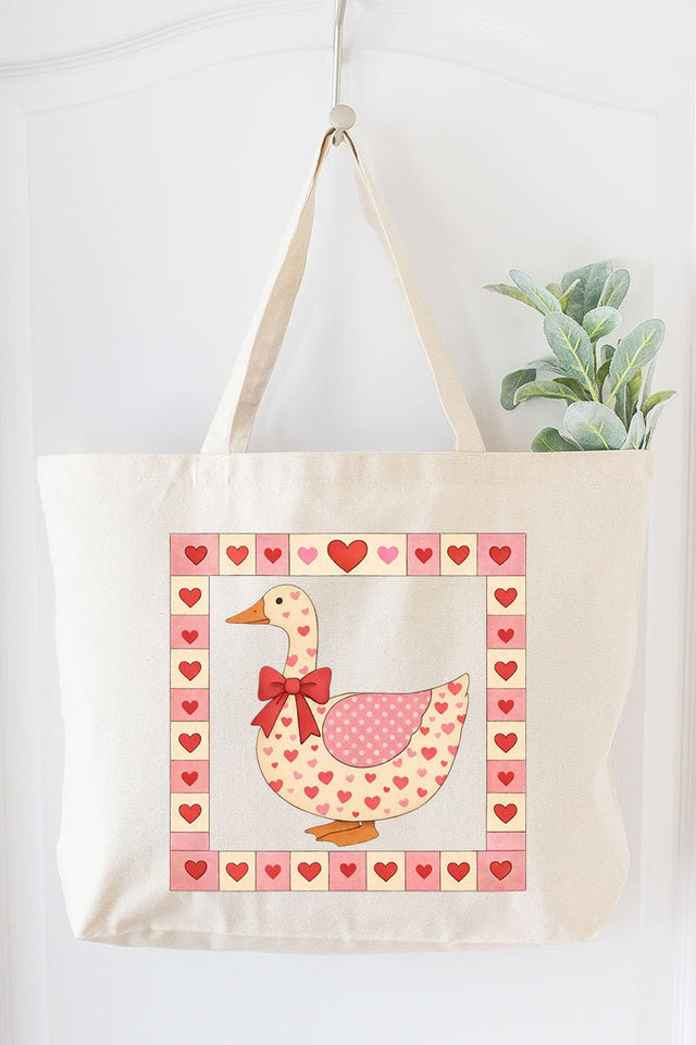 Sweetheart Goose Canvas Jumbo Tote - Wholesale Accessory Market