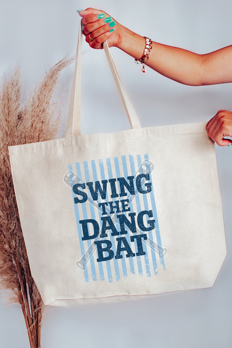 Swing The Dang Bat Canvas Jumbo Tote - Wholesale Accessory Market