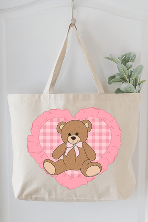 Tender Heart Canvas Jumbo Tote - Wholesale Accessory Market