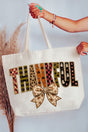 Thankful Fall Spirit Canvas Jumbo Tote - Wholesale Accessory Market
