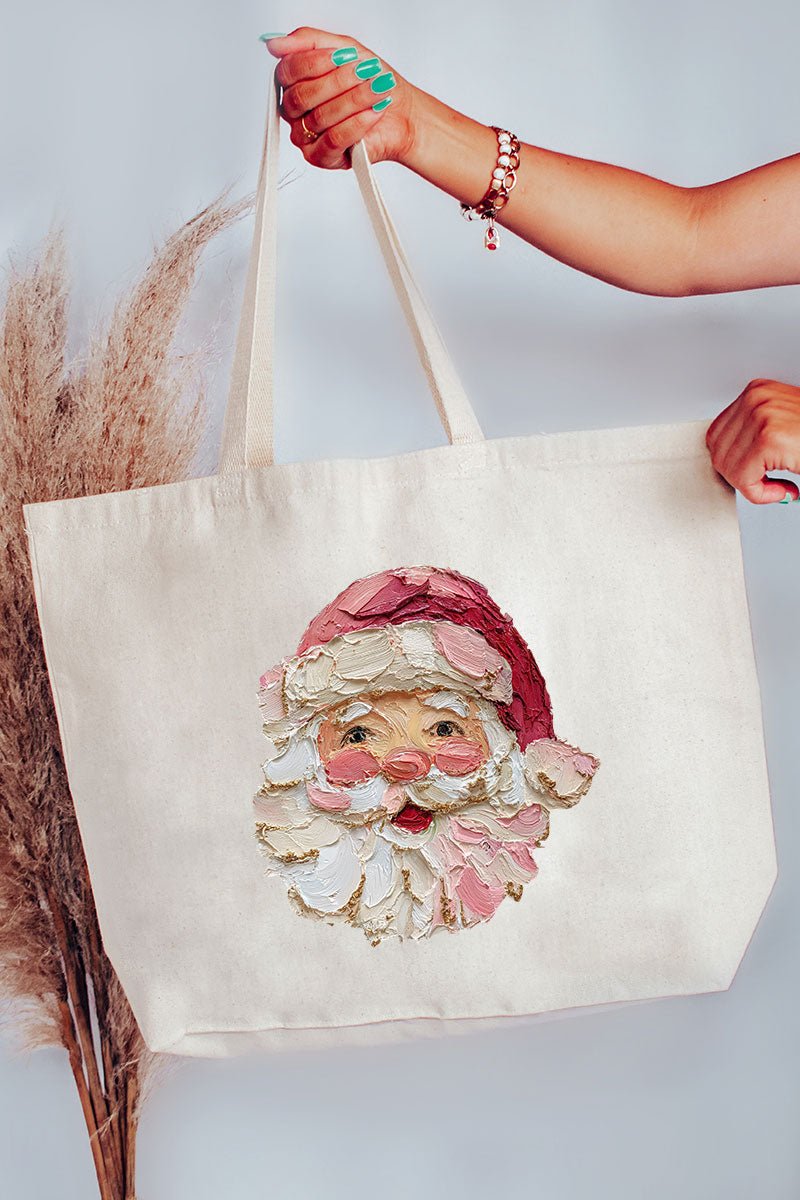 The Painted Santa Canvas Jumbo Tote - Wholesale Accessory Market