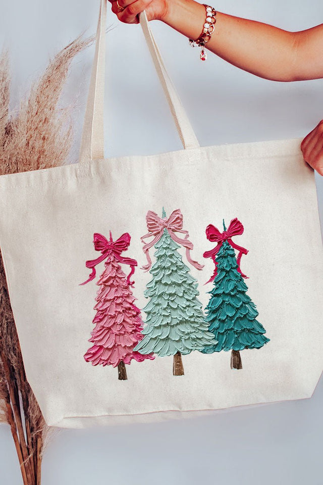 The Painted Trio Trees Canvas Jumbo Tote - Wholesale Accessory Market