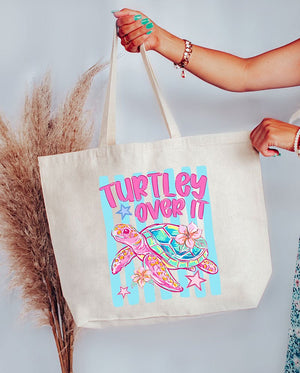 Turtley Over It Canvas Jumbo Tote - Wholesale Accessory Market