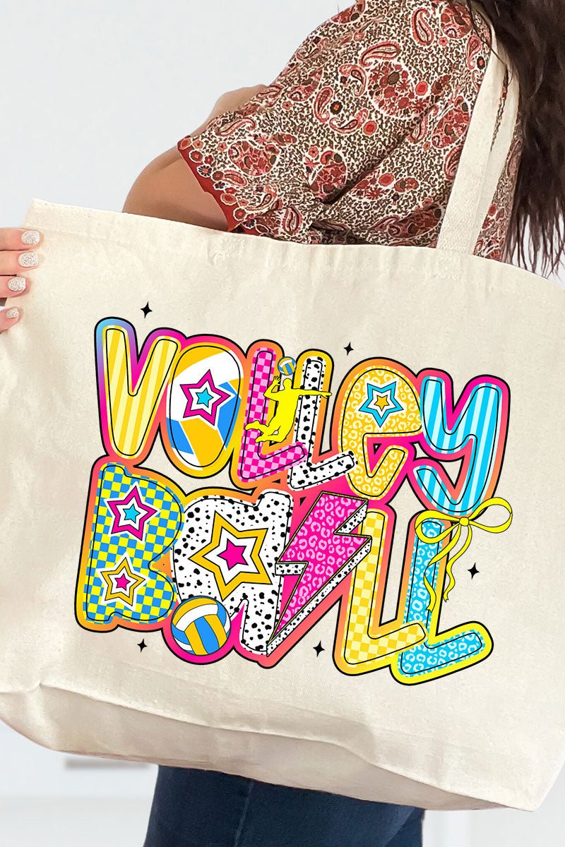 Vibrant Volleyball Canvas Jumbo Tote - Wholesale Accessory Market