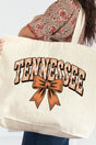 Vintage Tennessee Bow Canvas Jumbo Tote - Wholesale Accessory Market