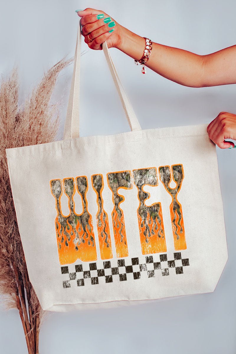 Wildfire Wifey Canvas Jumbo Tote - Wholesale Accessory Market