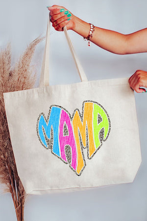 Wild Mama Bright Leopard Canvas Jumbo Tote - Wholesale Accessory Market