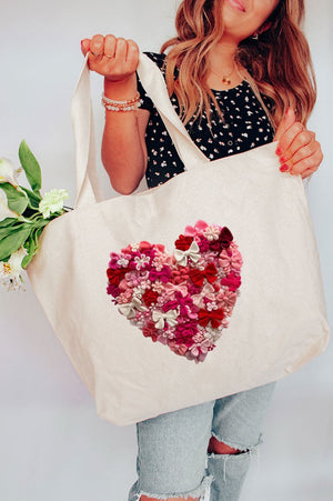 Wrapped With Love Canvas Jumbo Tote - Wholesale Accessory Market