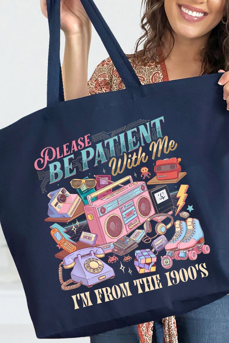 1900's Tech Throwback Canvas Jumbo Tote - Wholesale Accessory Market