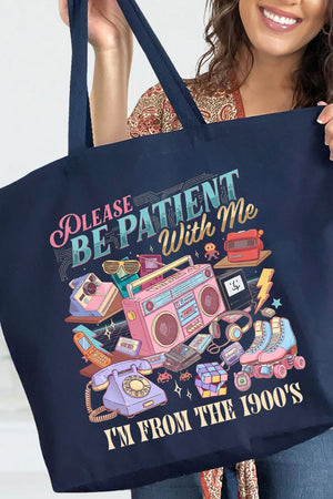 1900's Tech Throwback Canvas Jumbo Tote - Wholesale Accessory Market