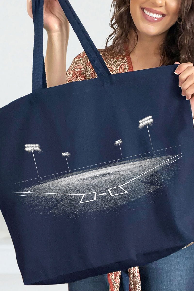 Baseball Lights Canvas Jumbo Tote - Wholesale Accessory Market