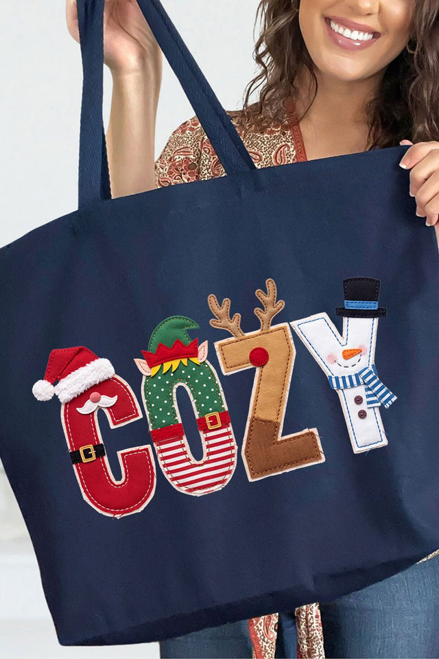Christmas Characters Cozy Canvas Jumbo Tote - Wholesale Accessory Market