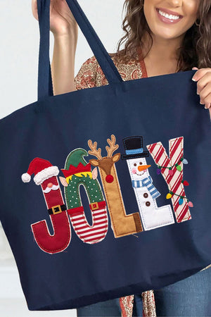 Christmas Characters Jolly Canvas Jumbo Tote - Wholesale Accessory Market