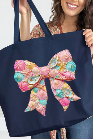 Coastal Coquette Canvas Jumbo Tote - Wholesale Accessory Market