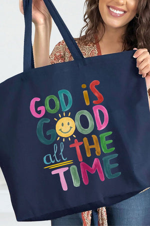 Colorful God Is Good Canvas Jumbo Tote - Wholesale Accessory Market