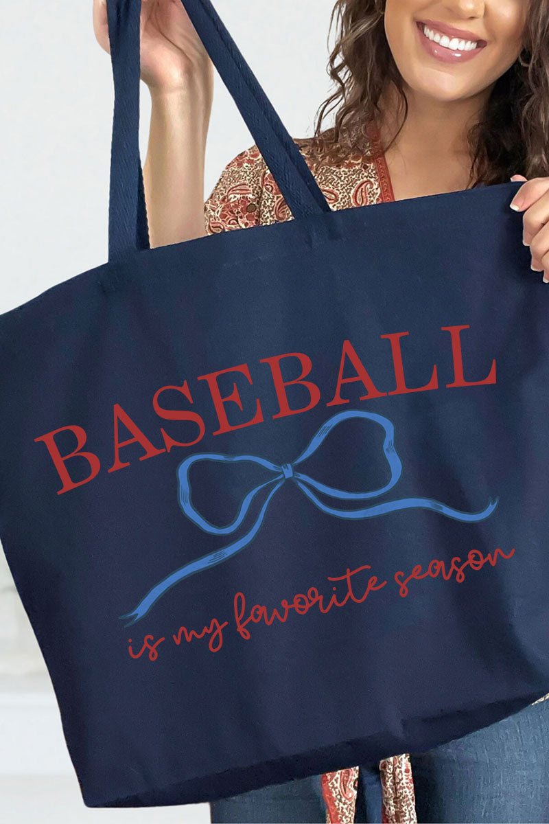 Coquette My Favorite Baseball Canvas Jumbo Tote - Wholesale Accessory Market