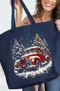 Evergreen Christmas Drive Canvas Jumbo Tote - Wholesale Accessory Market