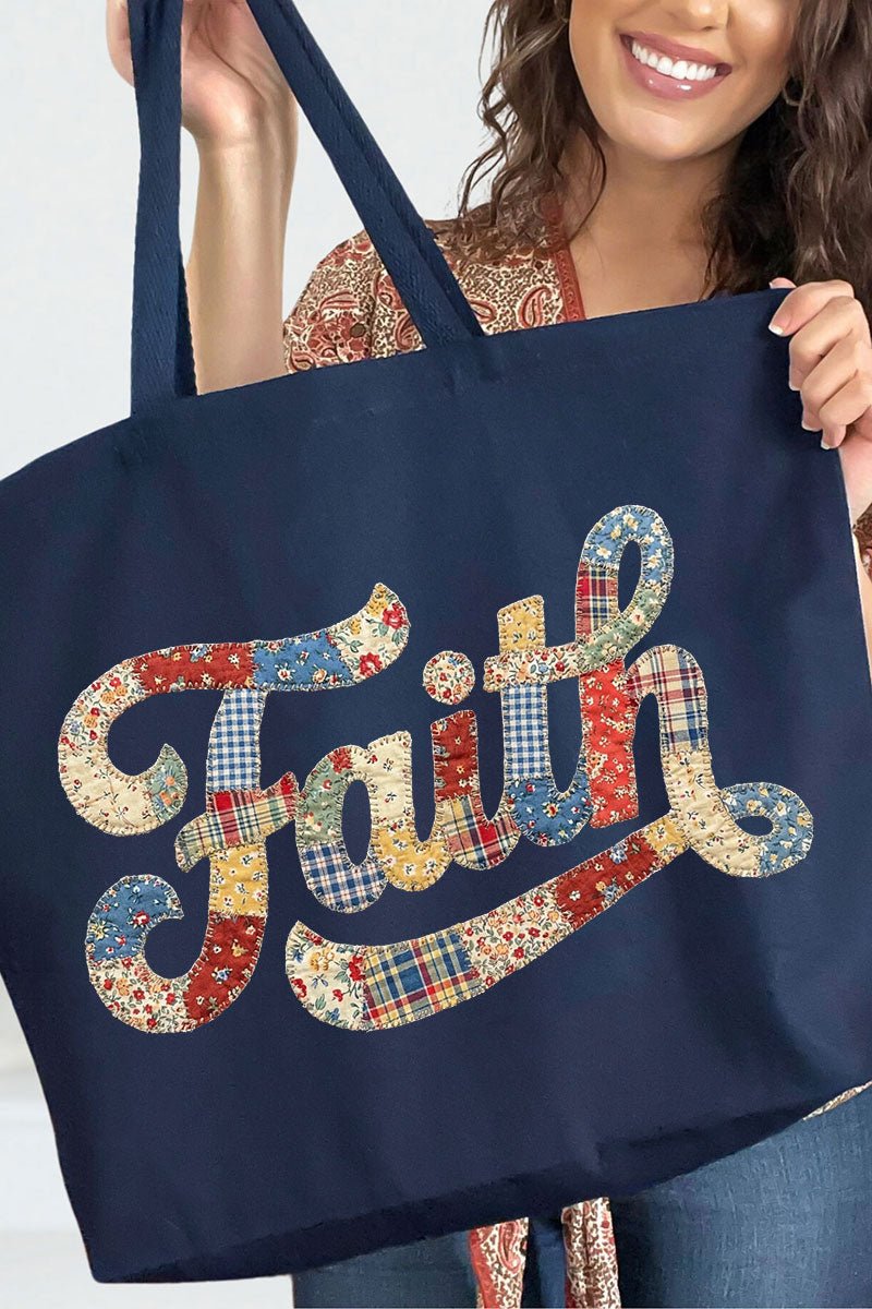 Faith Sewn Sweet Canvas Jumbo Tote - Wholesale Accessory Market