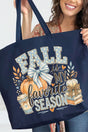 Fall Season Charm Canvas Jumbo Tote - Wholesale Accessory Market