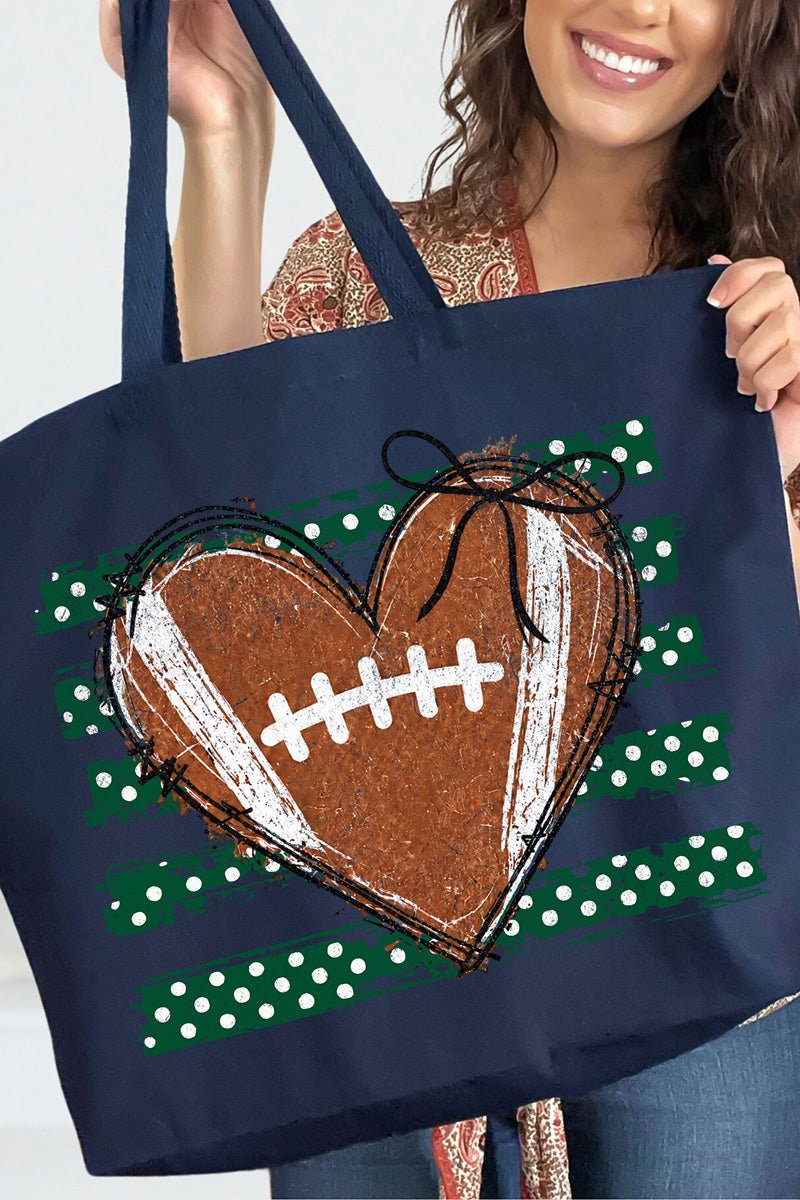 Football Sweetheart Canvas Jumbo Tote - Wholesale Accessory Market