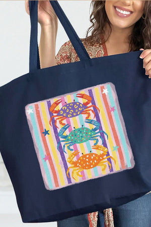 Hot Crab Summer Canvas Jumbo Tote - Wholesale Accessory Market