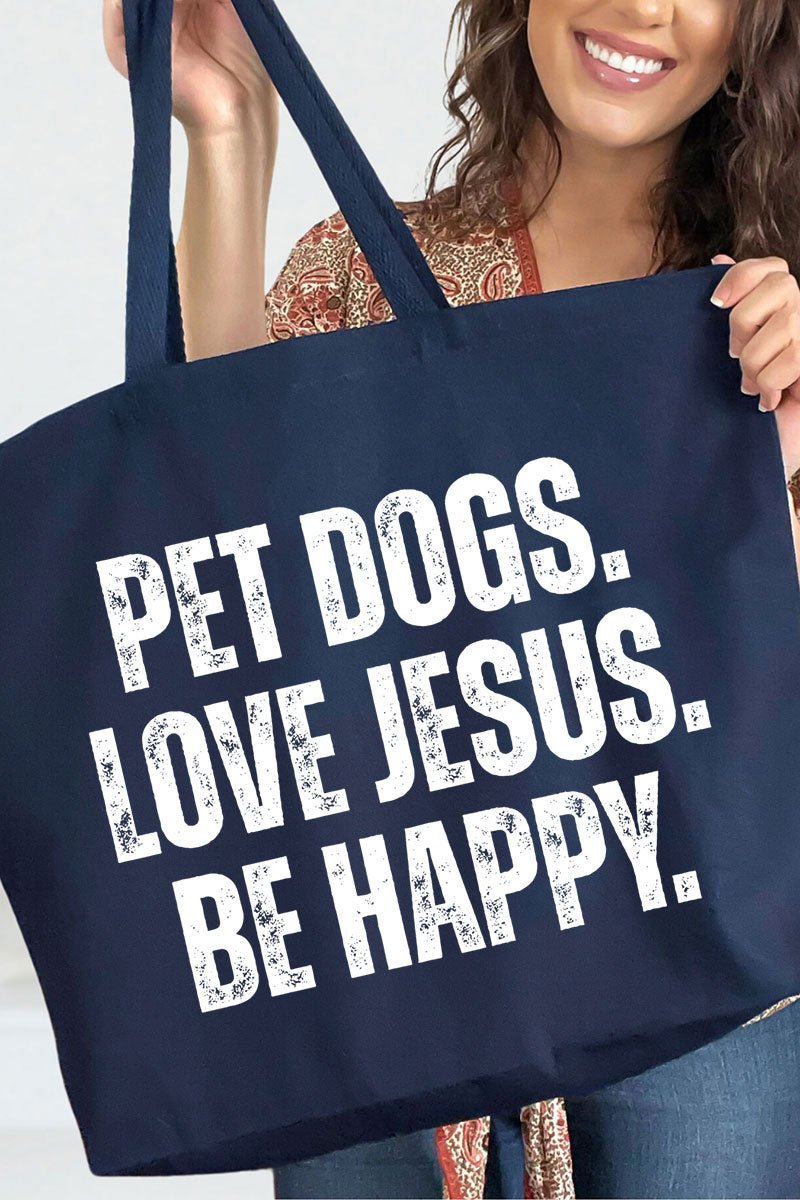 Pet Dogs Canvas Jumbo Tote - Wholesale Accessory Market