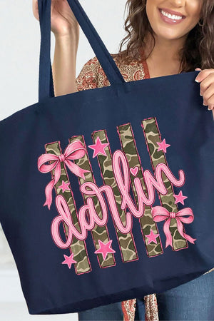 Pink Southern Darlin Canvas Jumbo Tote - Wholesale Accessory Market
