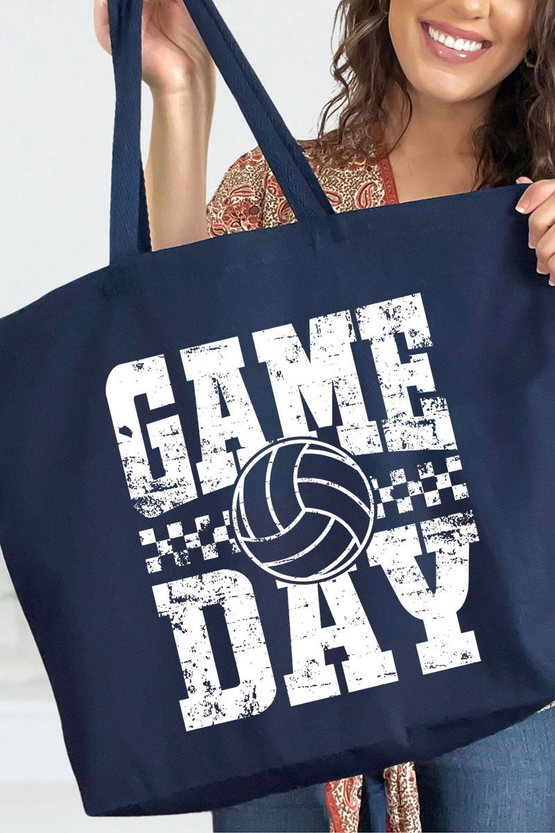 Retro Volleyball Game Day Canvas Jumbo Tote - Wholesale Accessory Market