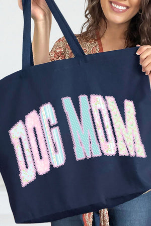 Rose Cottage Dog Mom Canvas Jumbo Tote - Wholesale Accessory Market