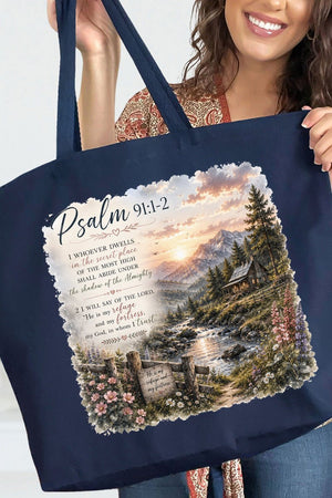 Scenic Psalm 91 Canvas Jumbo Tote - Wholesale Accessory Market