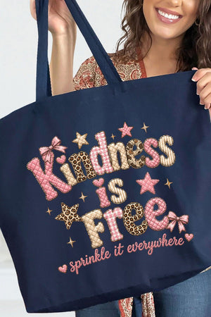 Sew Much Kindness Canvas Jumbo Tote - Wholesale Accessory Market