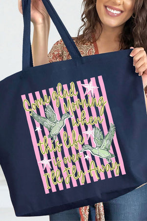 Some Glad Morning Canvas Jumbo Tote - Wholesale Accessory Market