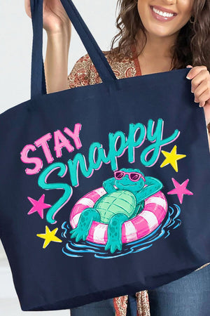 Stay Snappy Canvas Jumbo Tote - Wholesale Accessory Market