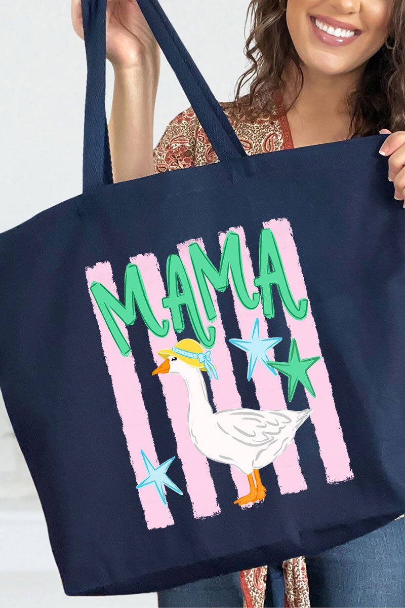 Striped Stars Mama Goose Canvas Jumbo Tote - Wholesale Accessory Market