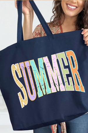 Sunwashed Summer Canvas Jumbo Tote - Wholesale Accessory Market