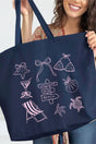 Welcome To The Beach Canvas Jumbo Tote - Wholesale Accessory Market
