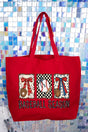 Baseball Season Ribbon Canvas Jumbo Tote - Wholesale Accessory Market