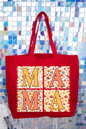 Falling Leaves Mama Canvas Jumbo Tote - Wholesale Accessory Market