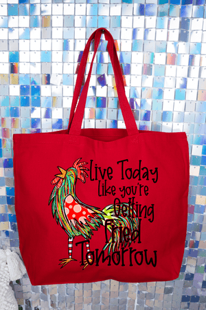 Getting Fried Tomorrow Canvas Jumbo Tote - Wholesale Accessory Market