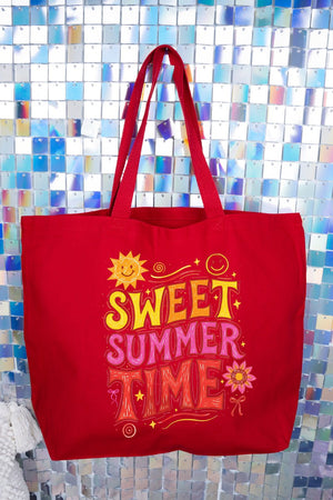 Golden Glow Sweet Summer Time Canvas Jumbo Tote - Wholesale Accessory Market