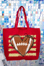 Gold Football Sweetheart Canvas Jumbo Tote - Wholesale Accessory Market