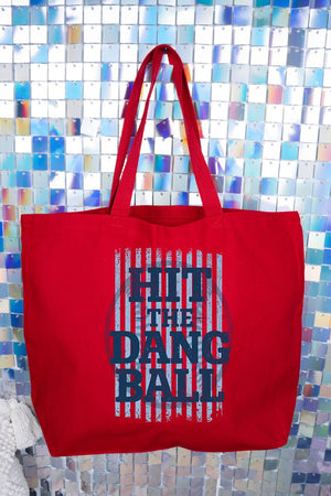Hit The Dang Ball Canvas Jumbo Tote - Wholesale Accessory Market