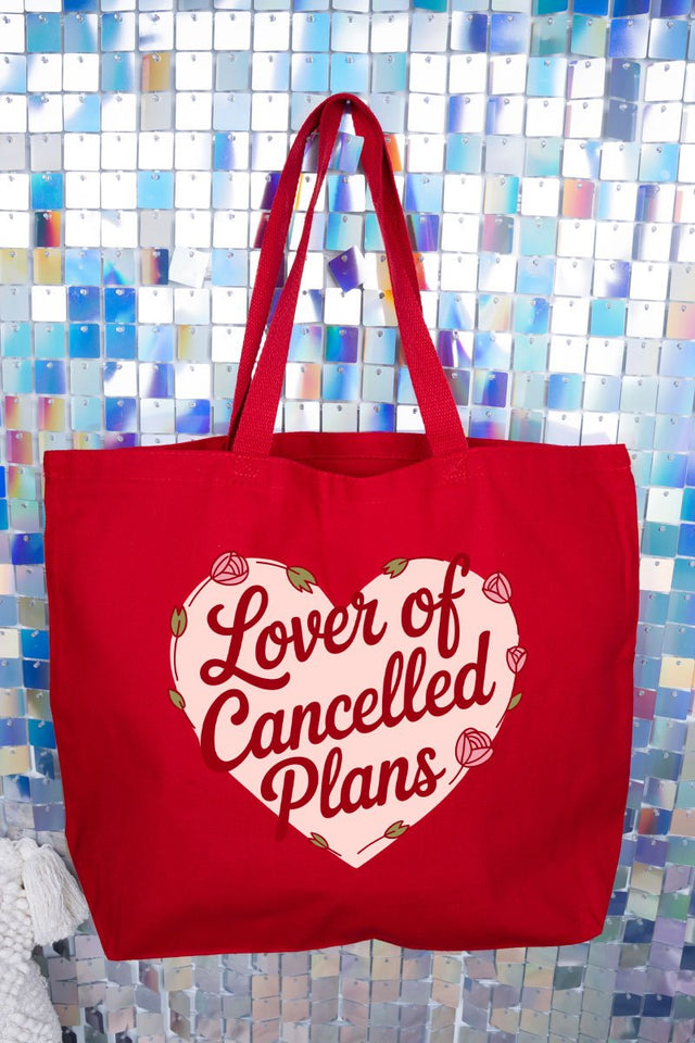 Lover Of Cancelled Plans Canvas Jumbo Tote - Wholesale Accessory Market