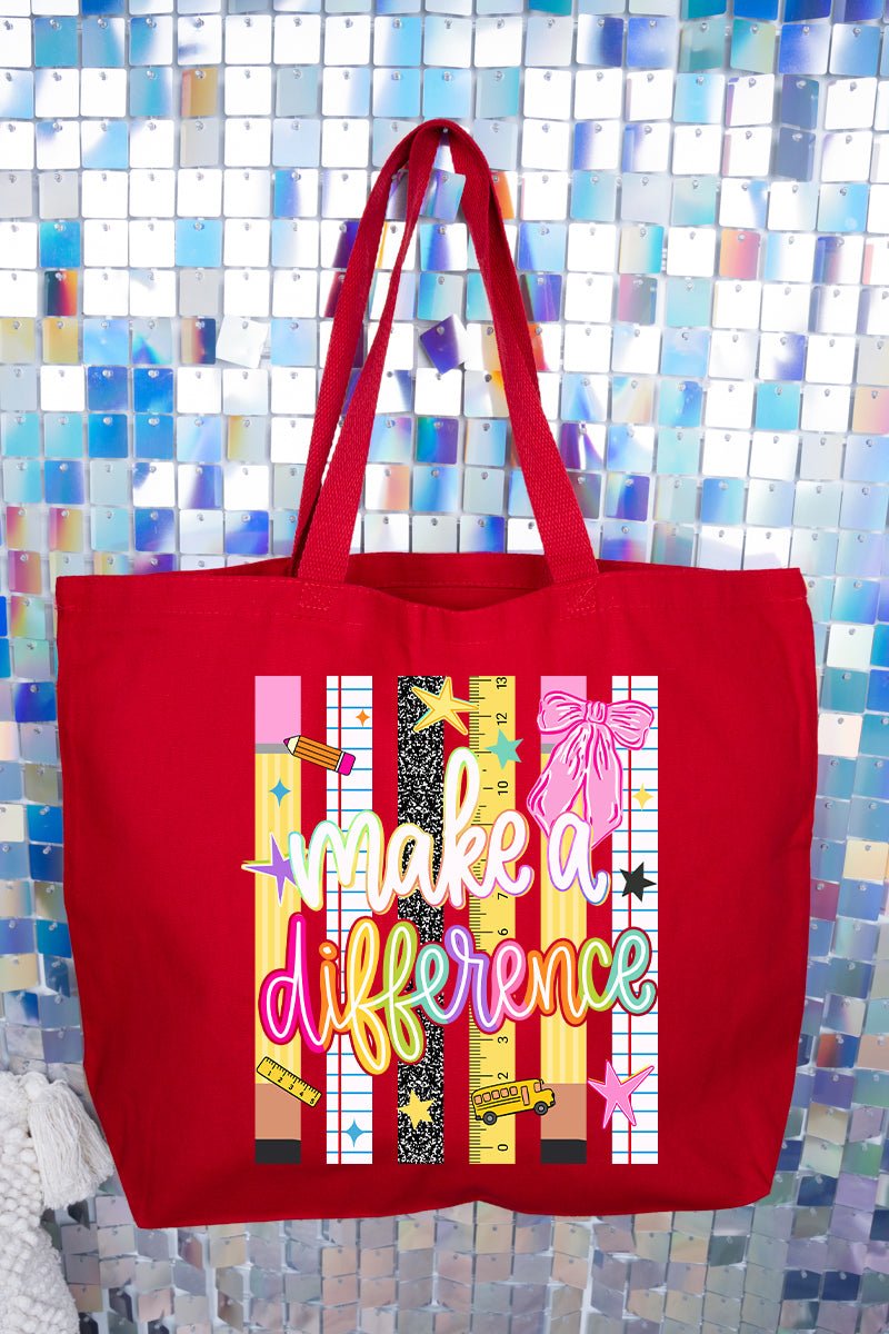 Make A Difference Canvas Jumbo Tote - Wholesale Accessory Market
